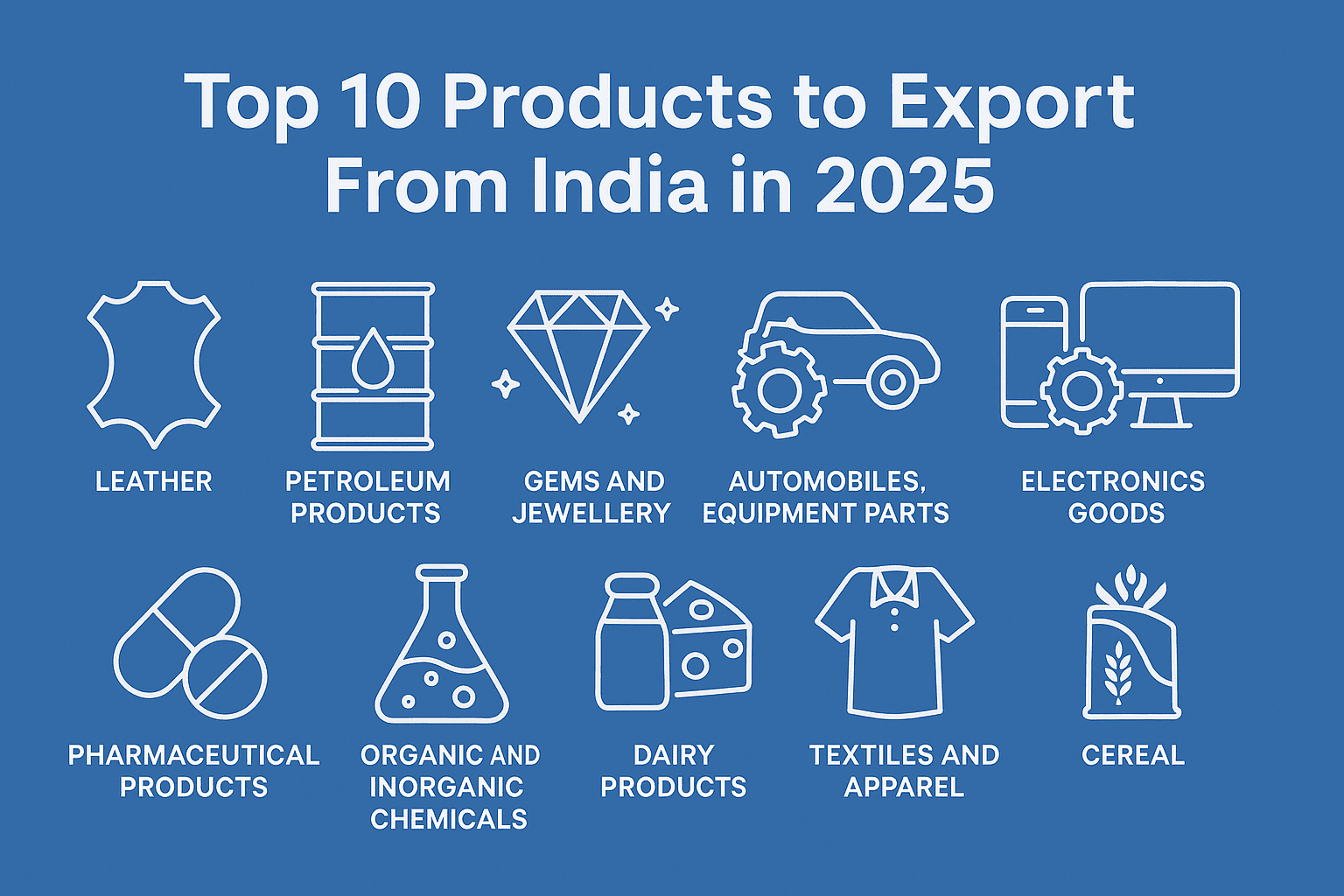 Top 10 Products to Export From India in 2025