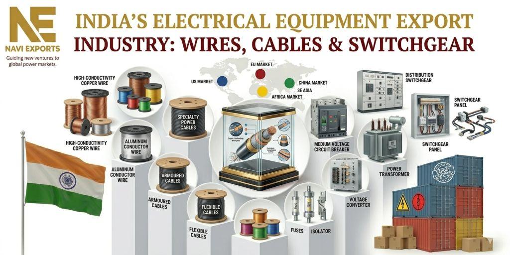 Electrical Equipment Exports from India: Wires, Cables & Switchgear