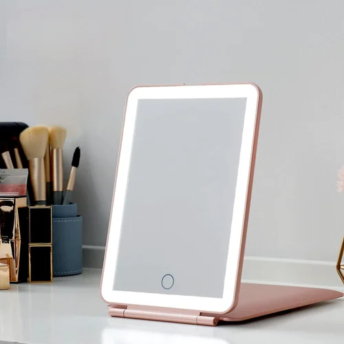 Rechargeable Travel Makeup Mirror with Led Lights