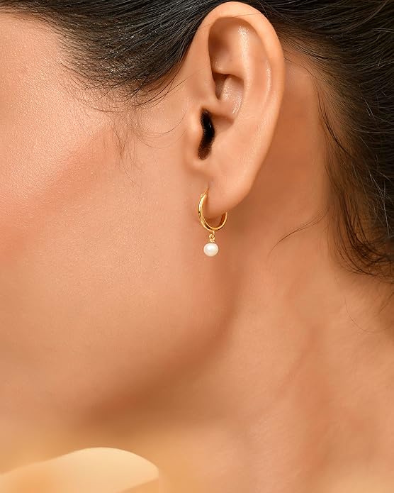 Pearl Hoop Earrings