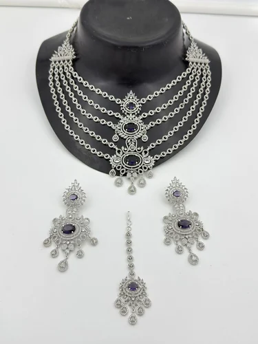 Platinum Bridal Combo Jewelry Sets Manufacturer Full Wedding Jewelry Export